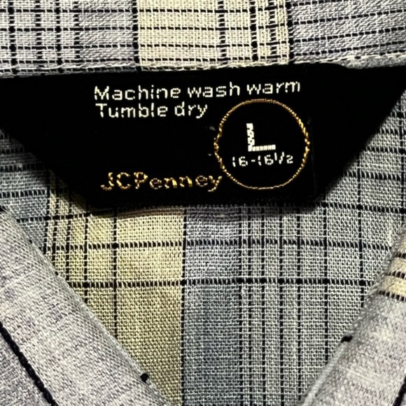 JC Penney Vintage Button Down Pearl Snaps Size 16-16 1/2 (L) NEW F11 - Picture 4 of 8